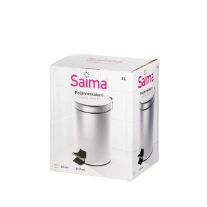 Šiukšliadėžė nerūdijančio plieno su pedalu 3 l 17x26 cm Saima 263333