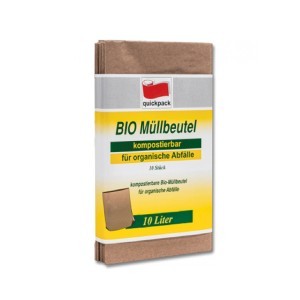 Maišai šiukšlėms kompostuojami 10 l 10 vnt popieriniai Quickpack 54368