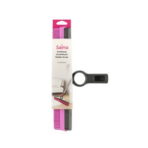 Šepetys grindų/kilimų valymui guminis su gremžt. be koto 15x30x4 cm Saima 327423