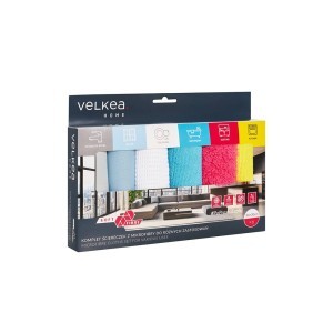 Šluostės mikropluošto skirtingiems paviršiams 6 vnt 30x30 cm Velkea 75217