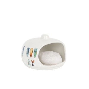Laikiklis kempinei virtuvinis keramikinis 15x15x10 cm PEIXE La Mediterranea