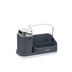 Indų plovimo priemonės dozatorius ir kempinės laikiklis 300 ml 22x12x14 cm 5Five
