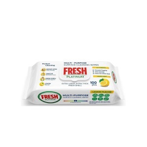 Servetėlės drėgnos paviršių valymui 100 vnt. PLATINUM FRESH