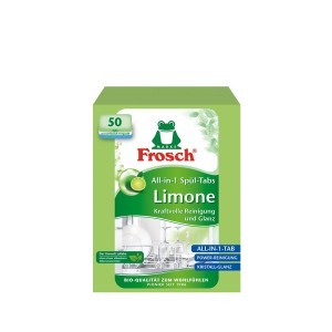 Indaplovių tabletės 50 vnt žaliųjų citrinų kvapo Frosch 1688