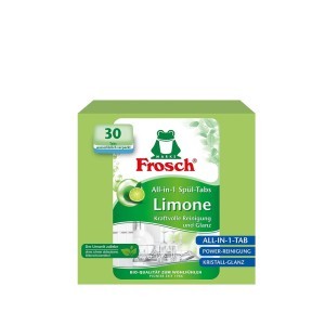 Indaplovių tabletės 30 vnt žaliųjų citrinų kvapo Frosch 1687 Vokietija