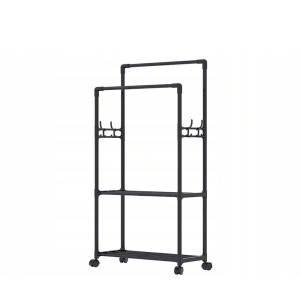 Kabykla stovas drabužiams su ratukais H169x60x33 cm juoda 27258