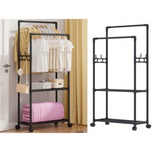 Kabykla stovas drabužiams su ratukais H169x60x33 cm juoda 27258