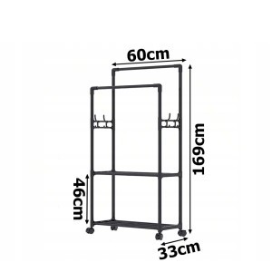 Kabykla stovas drabužiams su ratukais H169x60x33 cm juoda 27258
