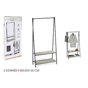 Kabykla stovas drabužiams 80x40x160 cm juoda, medis Confortime BY01094072643