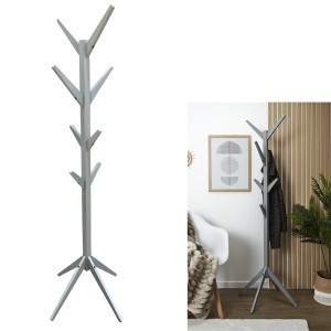 Kabykla stovas drabužiams 45x178x45 cm medinė pilka Home Deco HD6190