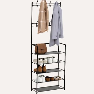 Kabykla drabužiams su lentynėlėmis batams 60x26x170 cm metalinė 205588