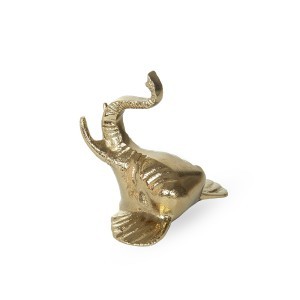 Kabliukas metalinis Dramblys 13x11x13 cm aukso spalvos Countryfield 124254