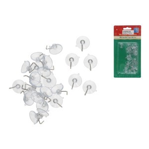 Kabliukai su prisiurbimu girliandom kabinti 2 cm 24 vnt. 8445393497402 kld