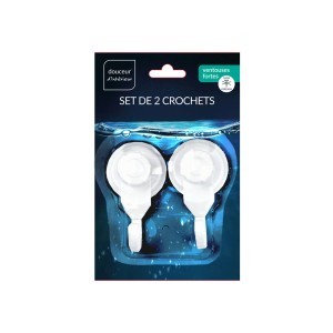 Kabliukai priklijuojami 2 vnt plastikiniai balti 6ASB239 douceur d'intérieur