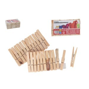 Segtukai skalbiniams mediniai 24 vnt. 7.2x0.9 cm 8430540344913