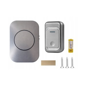 Skambutis durų bevielis LED 300 m 8.1x11.7x2.6 cm pilkas 27798