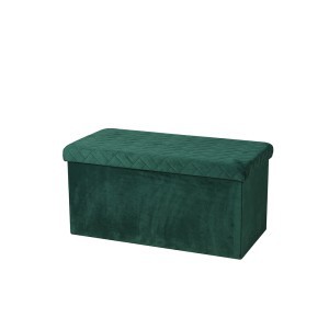 Dėžė-pufas 76x38x38 cm sulankstoma, žalios sp., veliūras Urban Living 53399