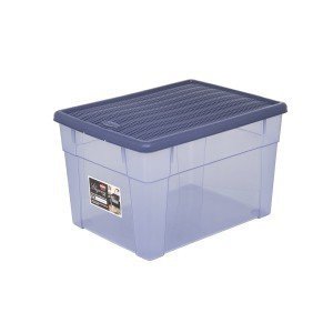 Dėžė su dangčiu plastikinė mėlyna Elegance 39x29x24 cm 30861 Italija STEFANPLAST