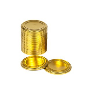 Dangteliai konservavimui SKO (mašinėlei) 82 mm aukso spalvos 25 vnt.