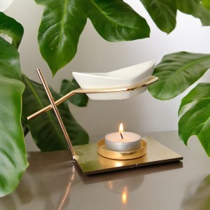 Eterinių aliejų šildytuvas metalinis 10,5 x 7,5 x 10 cm Zen Arome