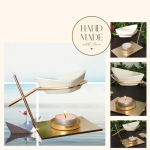 Eterinių aliejų šildytuvas metalinis 10,5 x 7,5 x 10 cm Zen Arome