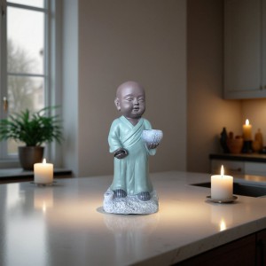 Figūrėlė Buda keramikinė su laikikliu smilkalams 9x11x22 cm Zen Arome