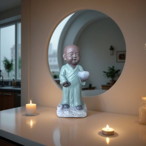 Figūrėlė Buda keramikinė su laikikliu smilkalams 9x11x22 cm Zen Arome