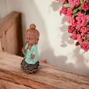 Figūrėlė Buda keramikinė su laikikliu smilkalams 12x12x25 cm Zen Arome