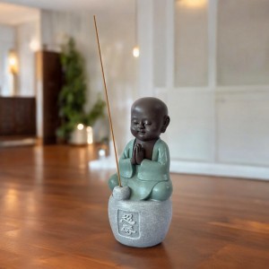 Figūrėlė Buda keramikinė su laikikliu smilkalams 7x6x14 cm Zen Arome