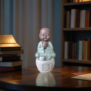 Figūrėlė Buda keramikinė su laikikliu smilkalams 7x6x14 cm Zen Arome