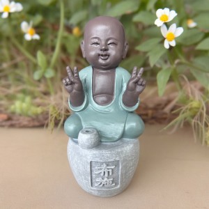 Figūrėlė Buda keramikinė su laikikliu smilkalams 7x6x14 cm Zen Arome