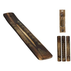 Laikiklis smilkalams medinis 25.4x3.5x1.3 cm (mix 3) 8445393137025