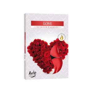 Žvakutės arbatinės  6 vnt. LOVE Aura 64627