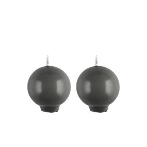 Žvakių komplektas 2 vnt su kojele, pilkos D6 cm Polar 618592