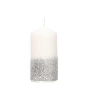 Žvakė balta su blizgučiais 7,5x15 cm Polar 609167