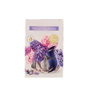 Žvakutės arbatinės  6 vnt violet garden Aura 627551