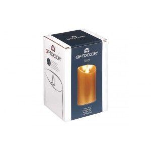 Žvakė LED D8xH15 cm aukso spalvos (veikia su 3xAAA baterijomis) Giftdecor 65424