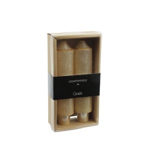 Žvakės 2 vnt 15 cm D2-2,2 cm aukso spalva Vela Countryfield 108090