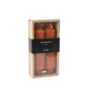 Žvakės 2 vnt 15 cm D2-2,2 cm aukso oranžinė Vela Countryfield 108088