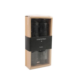 Žvakės 2 vnt 15 cm D2-2,2 cm juoda spalva Vela Countryfield 108095