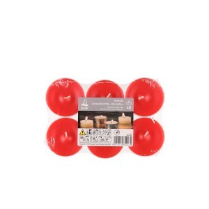 Žvakutės arbatinės  6 vnt. raudonos Polar 284243