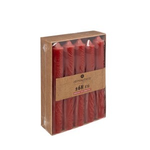 Žvakės 10 vnt 16 cm raudonos sp. parafininės Atmosphera 116369