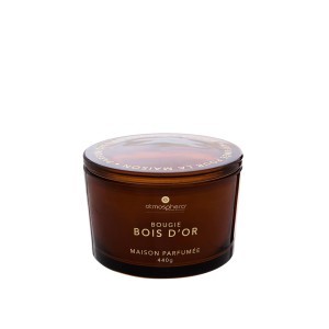 Žvakė stikliniame indelyje medienos kv. 440 g D13xH9 cm Atmosphera 214889C