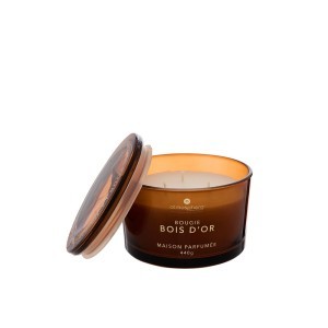 Žvakė stikliniame indelyje medienos kv. 440 g D13xH9 cm Atmosphera 214889C