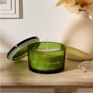 Žvakė stikliniame indelyje orchidėjų kv. 440 g D13xH9 cm Atmosphera 214889F