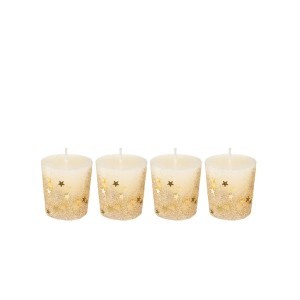 Žvakės 4 vnt 4x4,5 cm kreminė spalva, parafinas Atmosphera 129847OR KLD