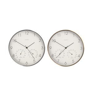 Laikrodis sieninis aliumininis su termometru, higrometru D31 cm (mix) 601827 pbr