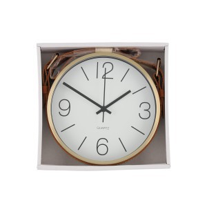Laikrodis sieninis su dirželiu D17 cm auksinis/rudas 4Living 610820