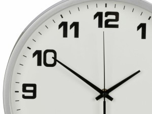 Laikrodis sieninis 25 cm plastikas sidabrinis/juodas 27068