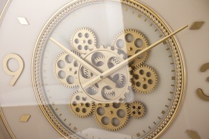 Laikrodis sieninis metalinis kreminis/auksinis 55,5x55,5x8,5 cm 180458